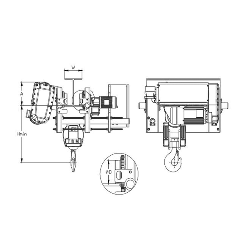 SHA8 Elektrisk vajerlyft med låg höjd